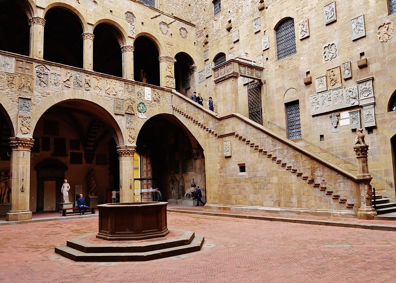 The courtyard of the Bargello museum, Florence