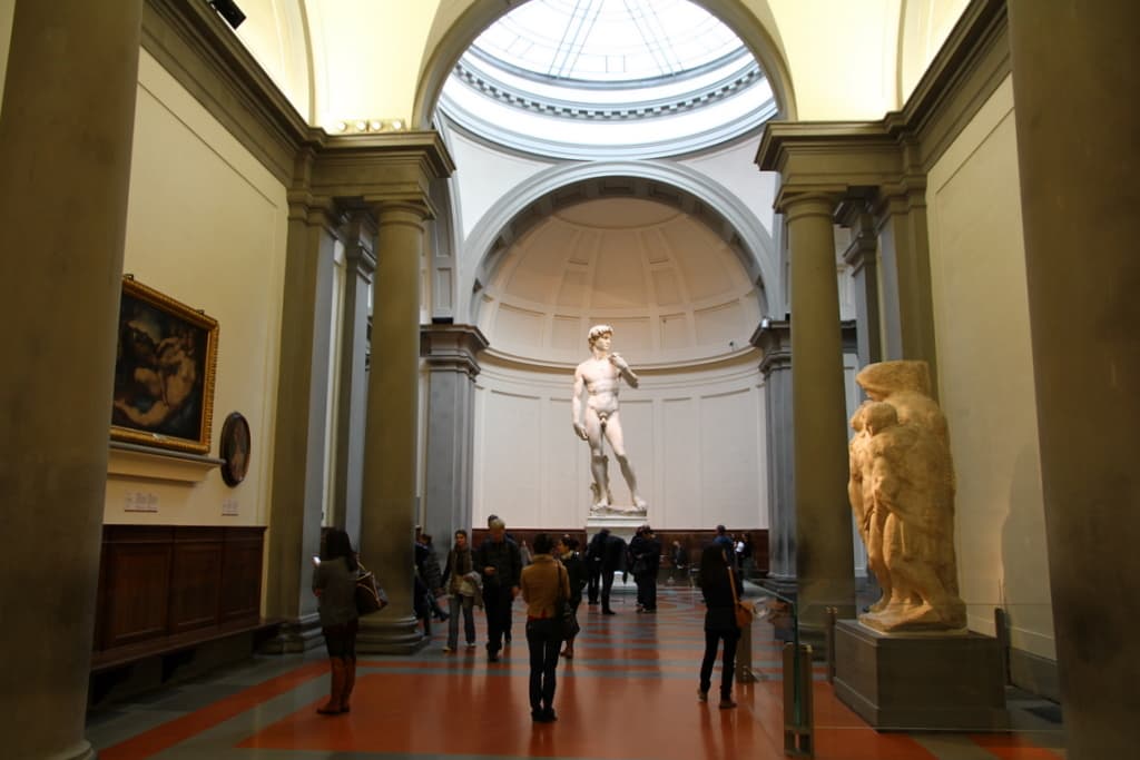Michelangelo's statue of David in the Accademia, Florence