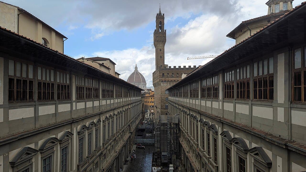 The Uffizi Gallery courtyard in Florence