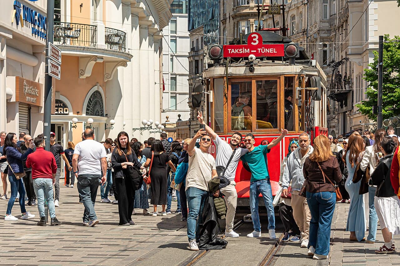 The historic tram on İstiklal Caddesi, Istanbul