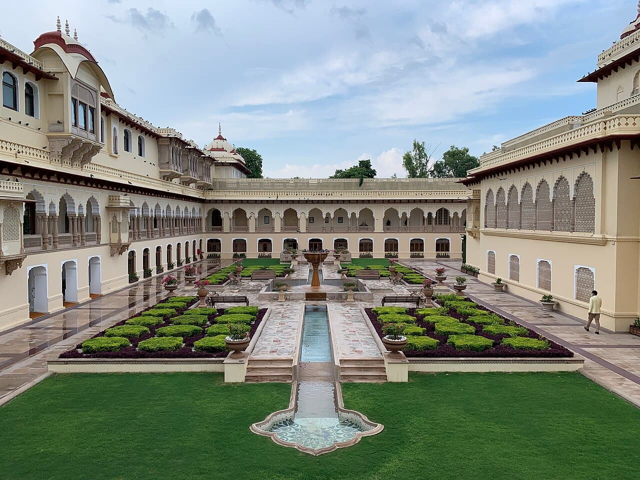 A heritage palace hotel garden, Jaipur