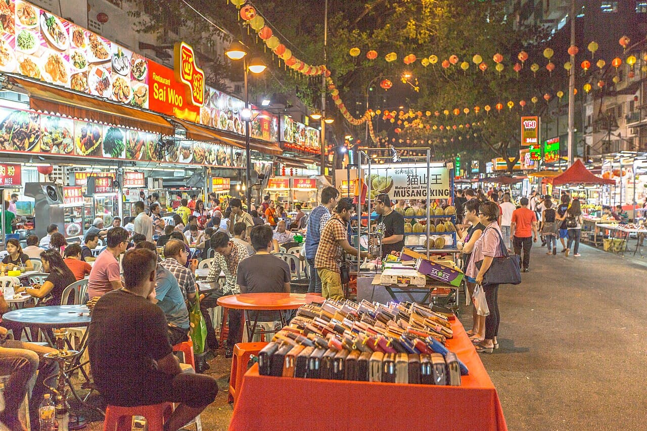 Jalan Alor food street at night, Kuala Lumpur