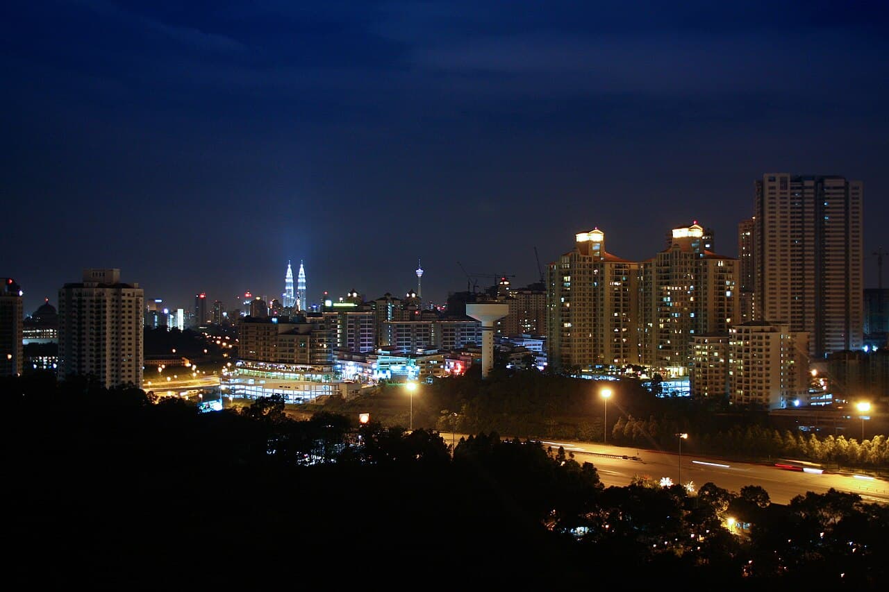 A rooftop bar overlooking the Petronas Towers, Kuala Lumpur