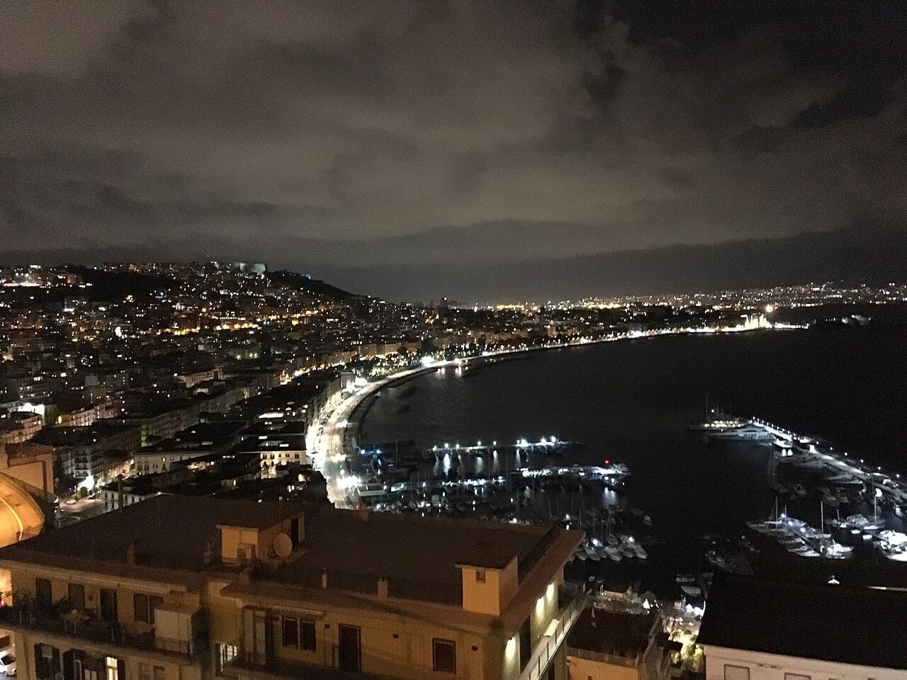 Nightlife in a Naples piazza
