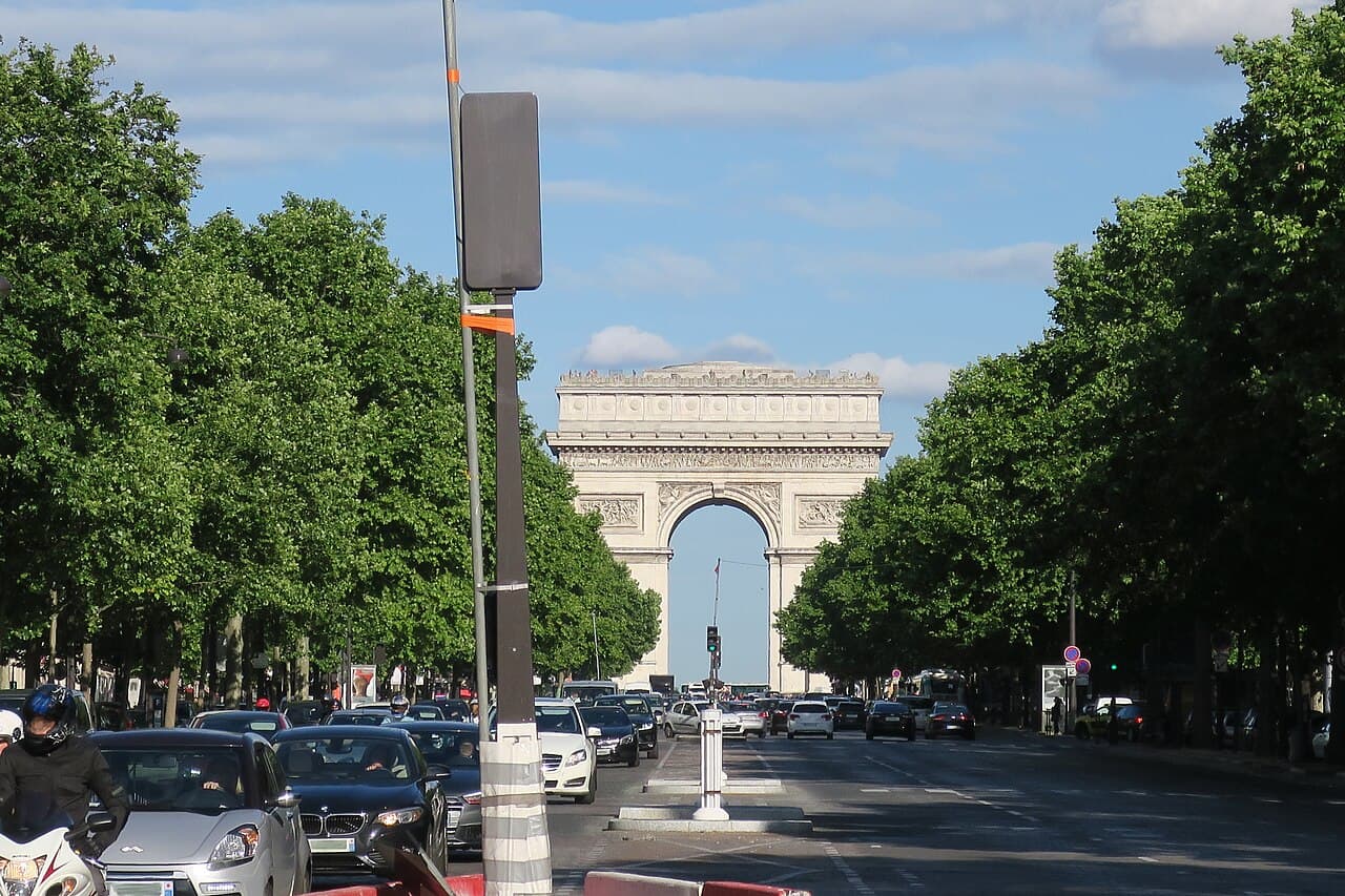 The Arc de Triomphe at the head of the Champs-Élysées