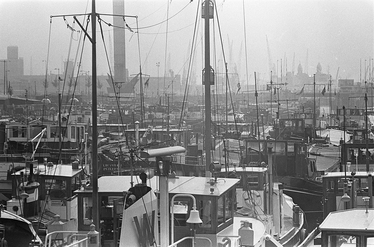 Historic ships at the Maritime Museum harbour, Rotterdam