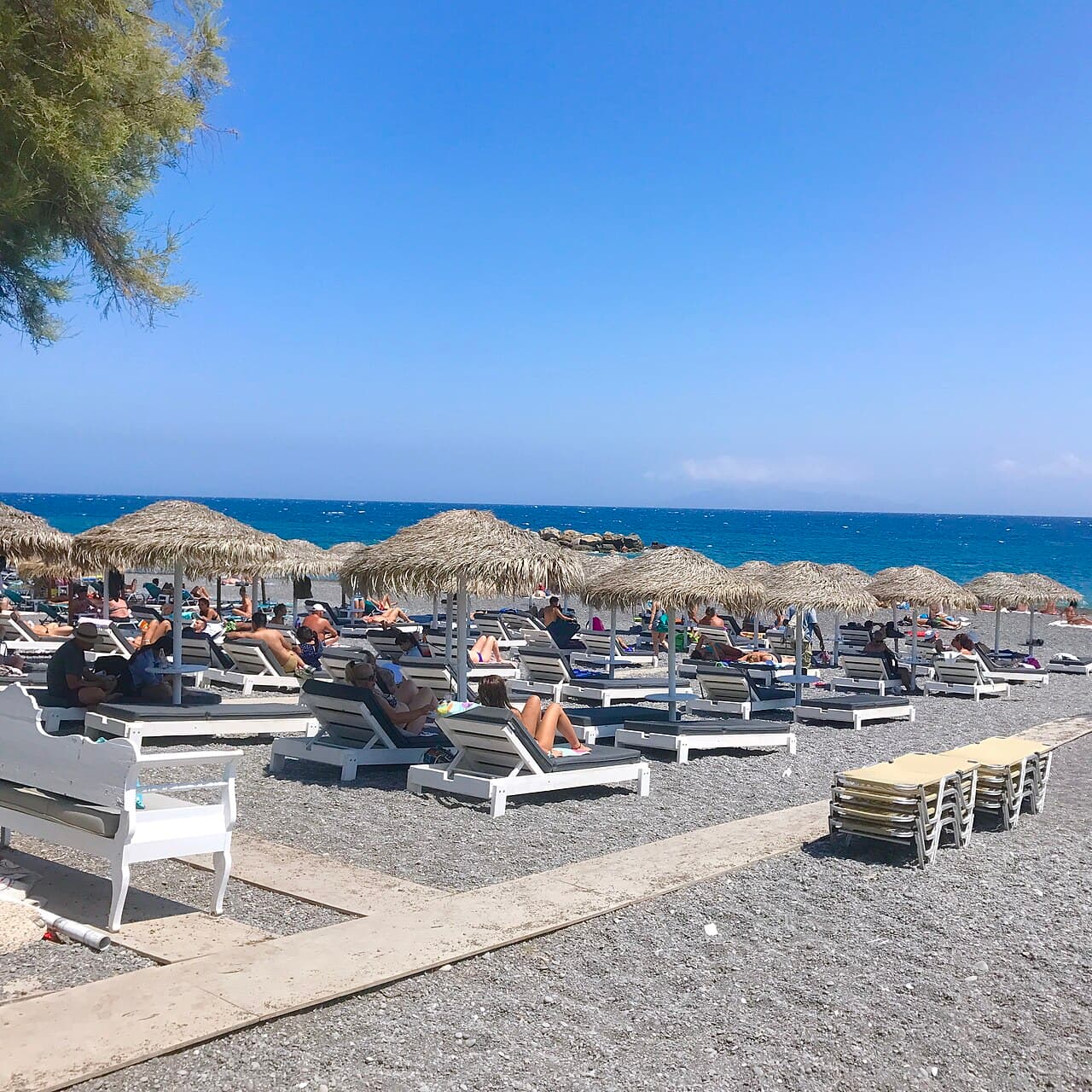 Perissa black-sand beach, Santorini