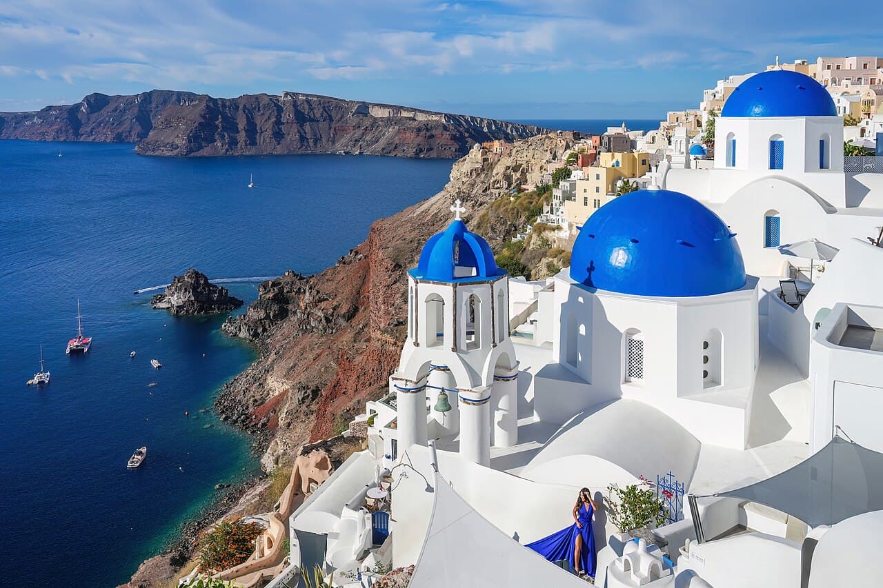 The blue domes of Oia, Santorini