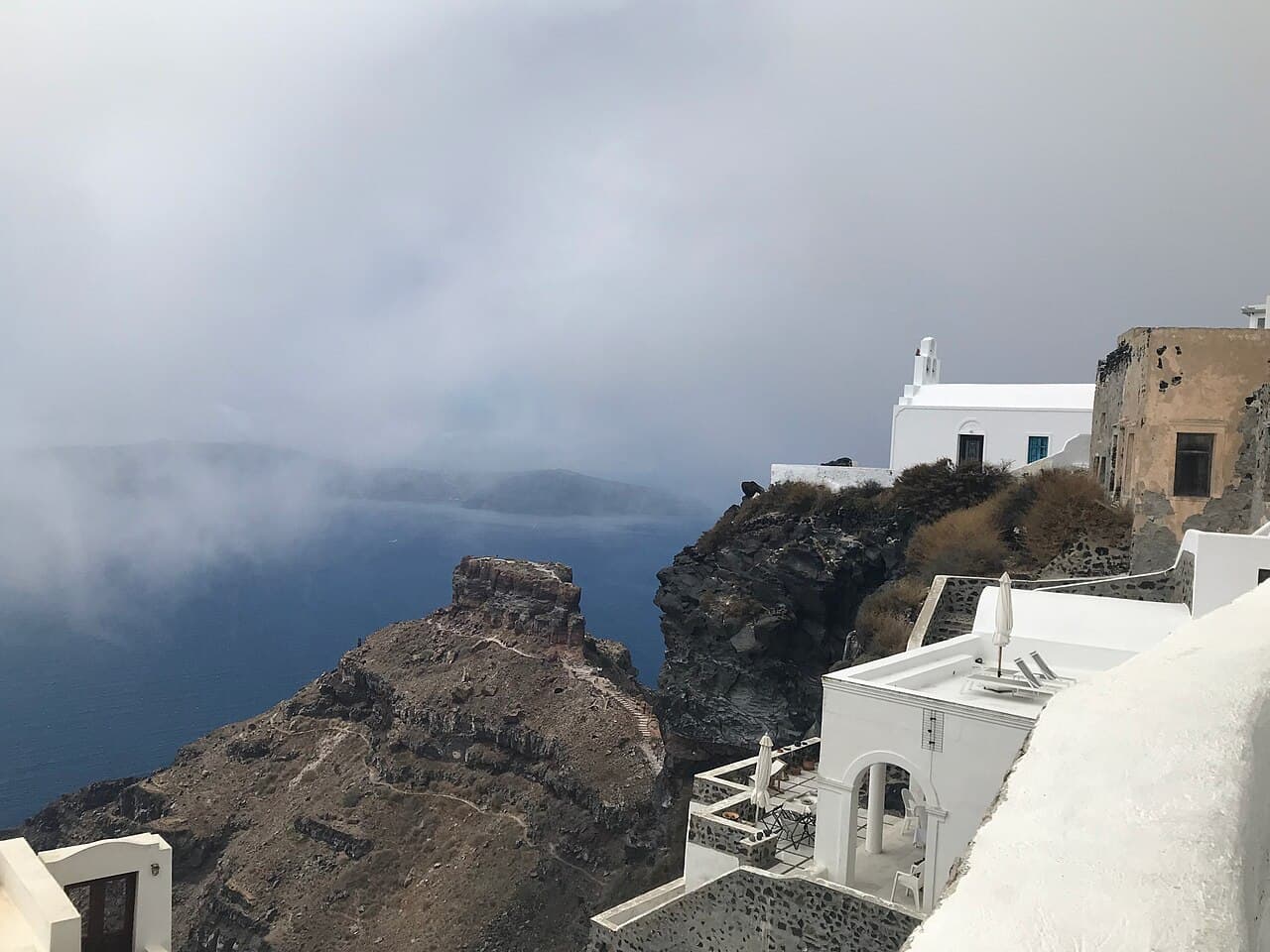 Skaros Rock below Imerovigli, Santorini