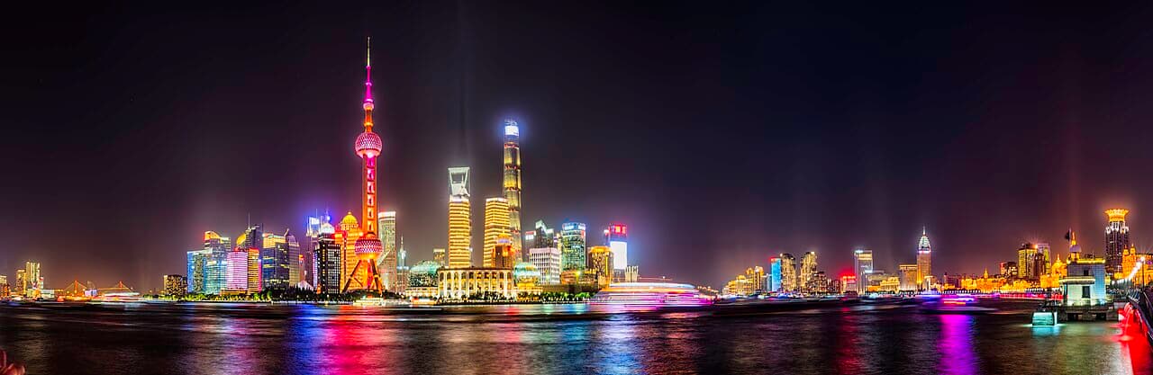 A rooftop bar overlooking the Pudong skyline, Shanghai