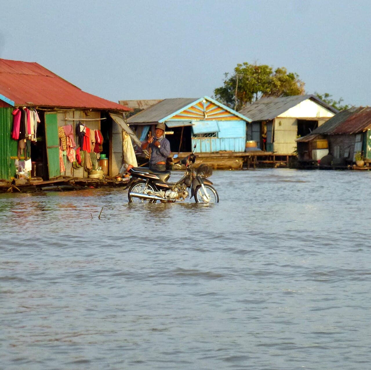 A floating village on Tonlé Sap, Cambodia