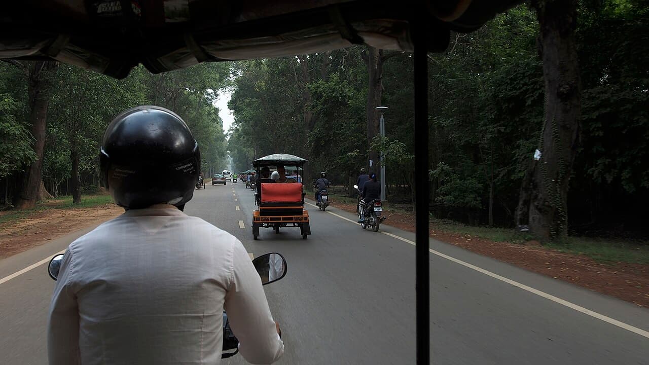 A tuk-tuk at Angkor, Cambodia
