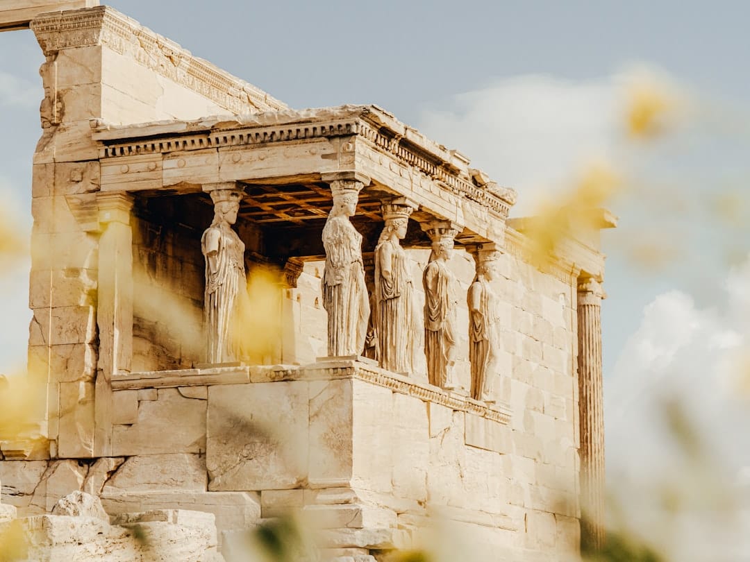The glass-floored galleries of the Acropolis Museum with the Parthenon visible through the windows