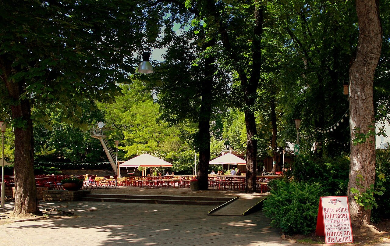 A Berlin beer garden under the trees