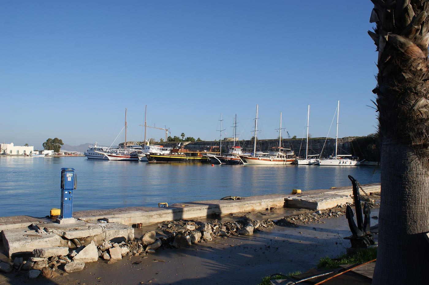 The harbour and boats of Kos island, Greece, near Bodrum