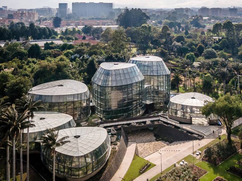 The glass domes of the Botanical Garden in Bogotá