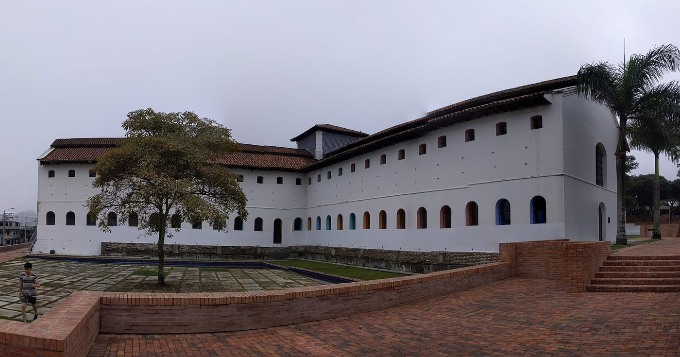 The white former-prison building of the National Museum of Colombia in Bogotá