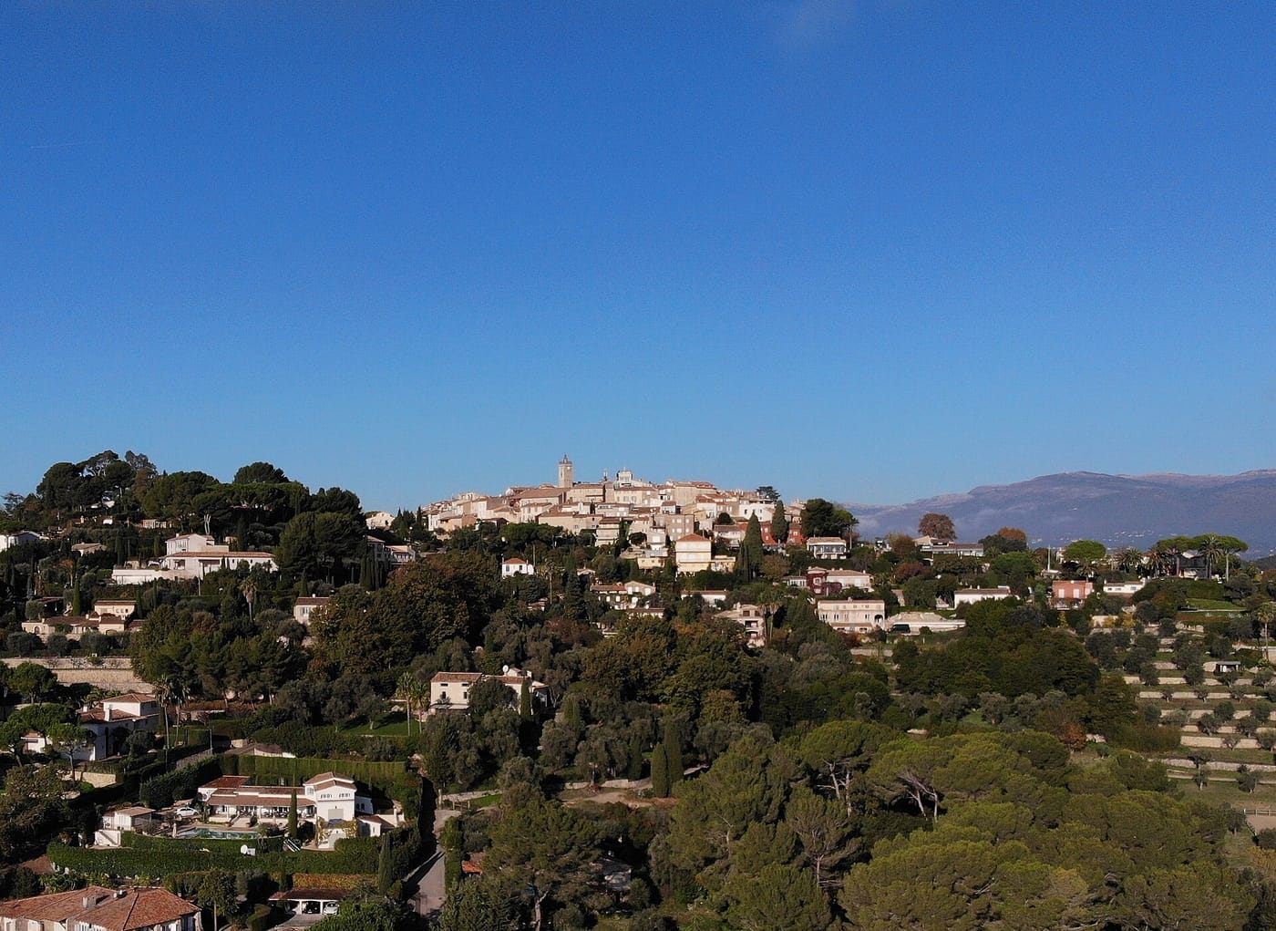 The hilltop village of Mougins in the hills above Cannes