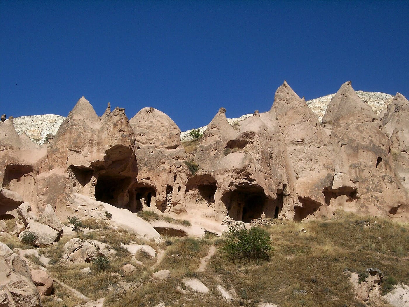 The carved cave dwellings of the Zelve Open-Air Museum in Cappadocia