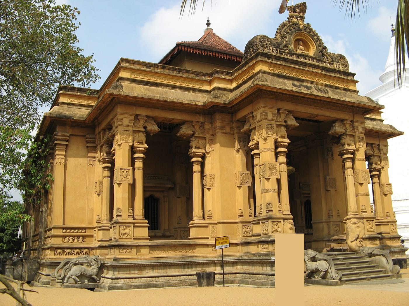 The carved image house of the Kelaniya Raja Maha Vihara temple near Colombo