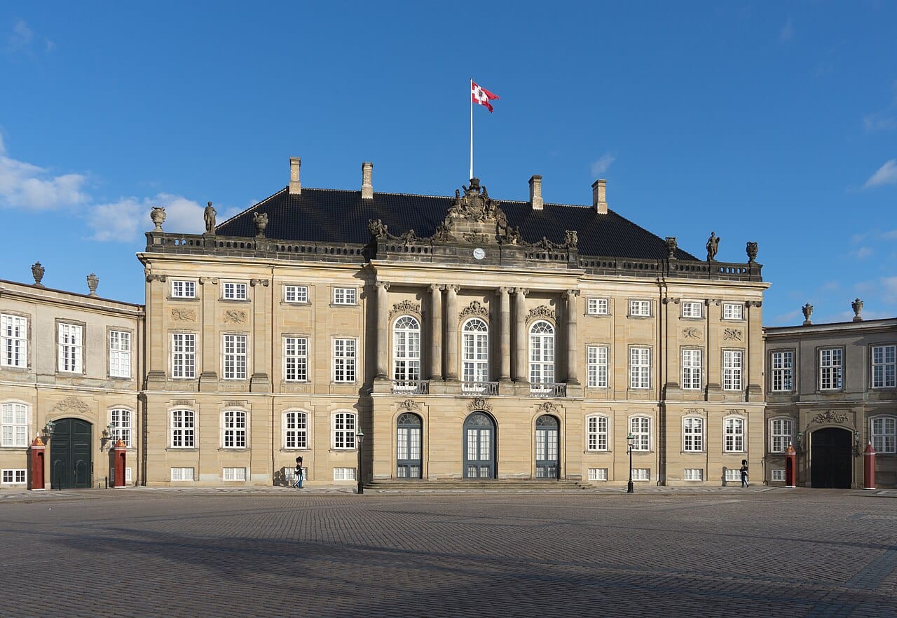 The royal guard at Amalienborg Palace, Copenhagen
