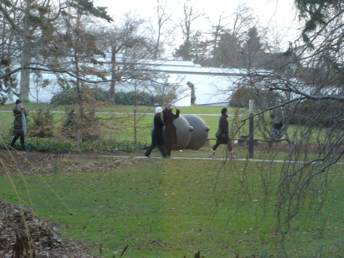 A sculpture on the seaside lawn of the Louisiana Museum of Modern Art in Denmark