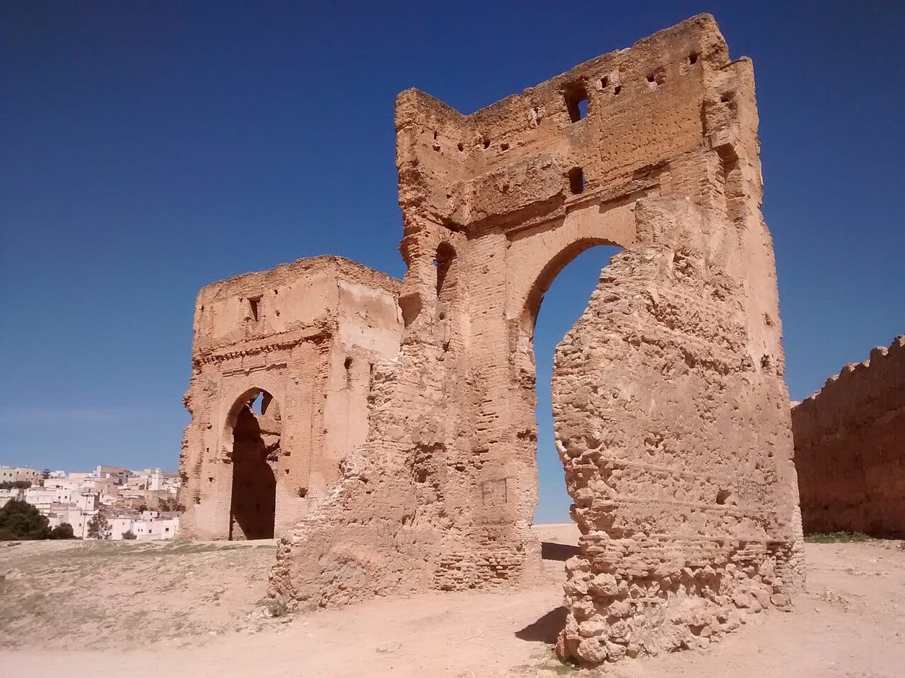 The Merenid Tombs above the Fez medina at dusk
