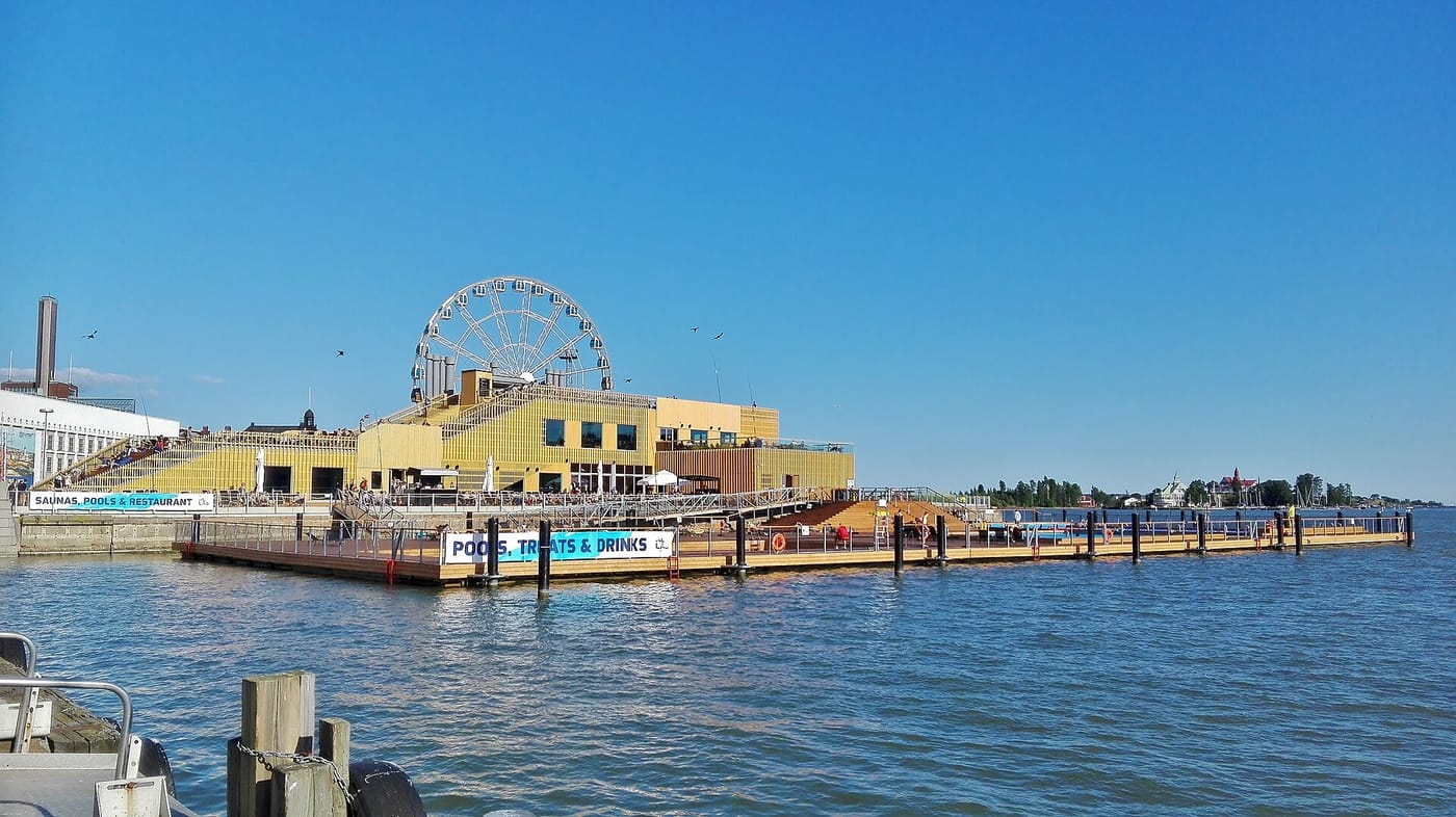 The timber Löyly sauna on the Helsinki waterfront