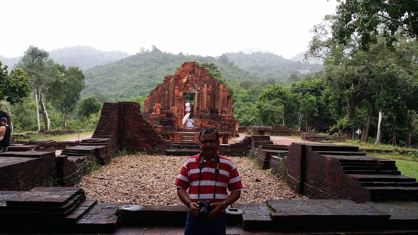 The red-brick Cham towers of the My Son Sanctuary near Hoi An