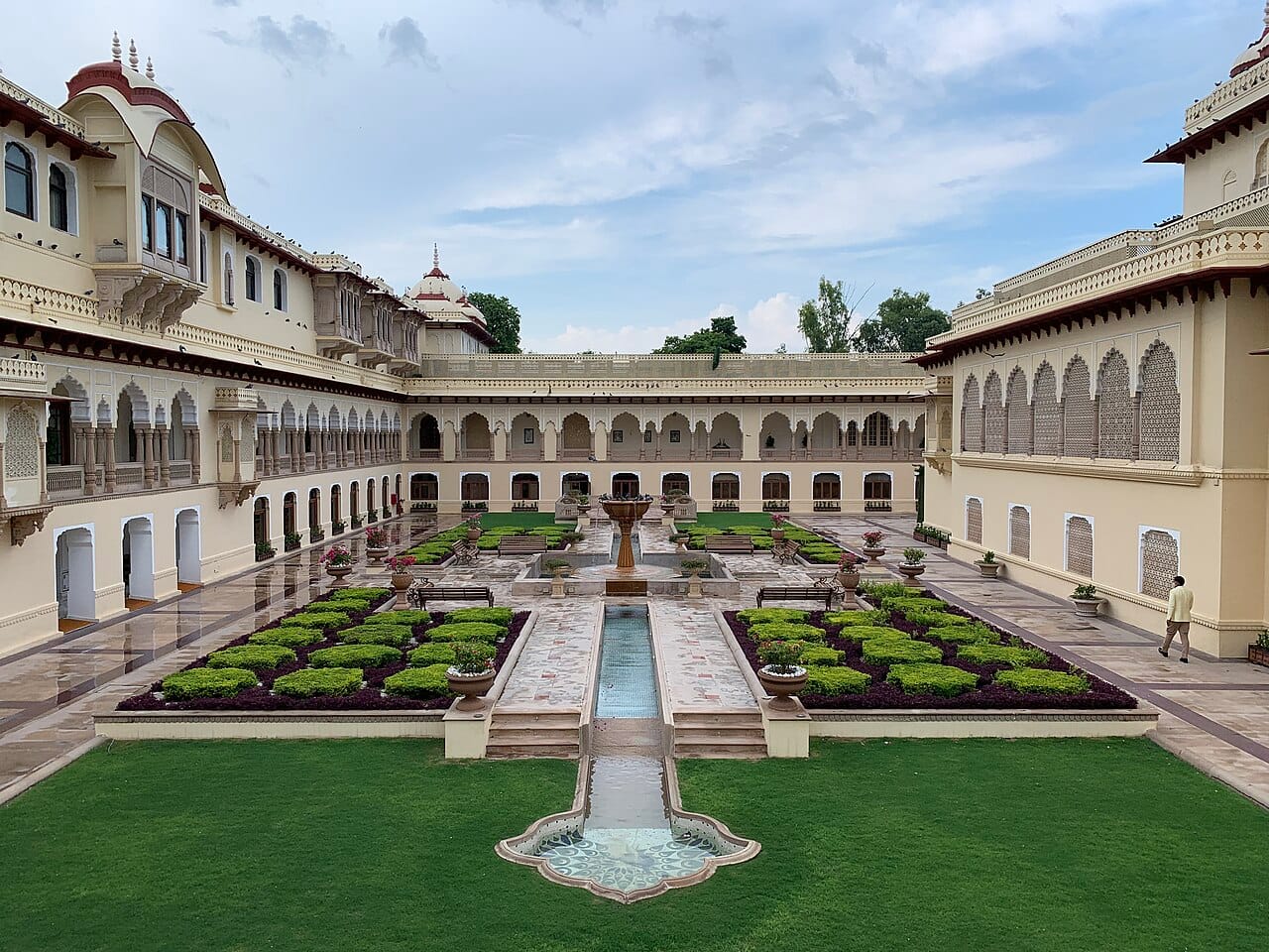 A heritage palace hotel garden, Jaipur