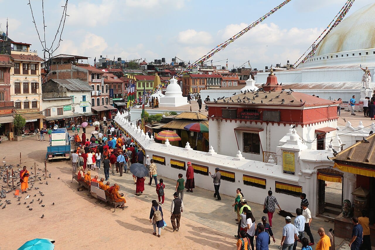 Pilgrims circling Boudhanath, Kathmandu