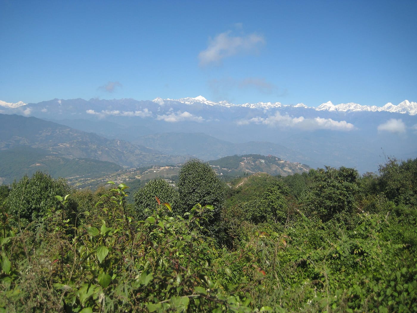 The Himalaya range seen from the hills at Nagarkot near Kathmandu