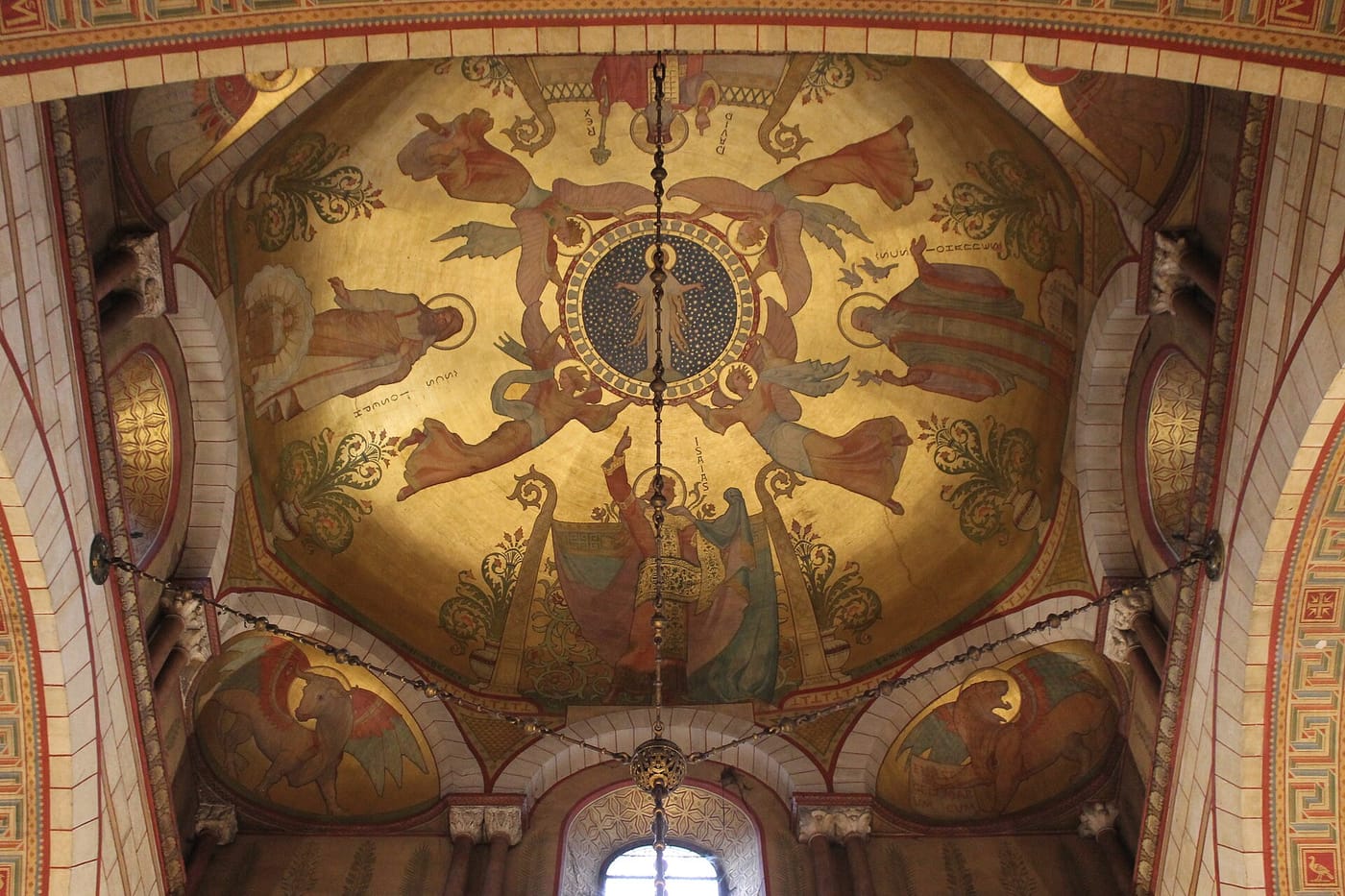 The painted Romanesque apse of the Saint-Martin d'Ainay basilica in Lyon