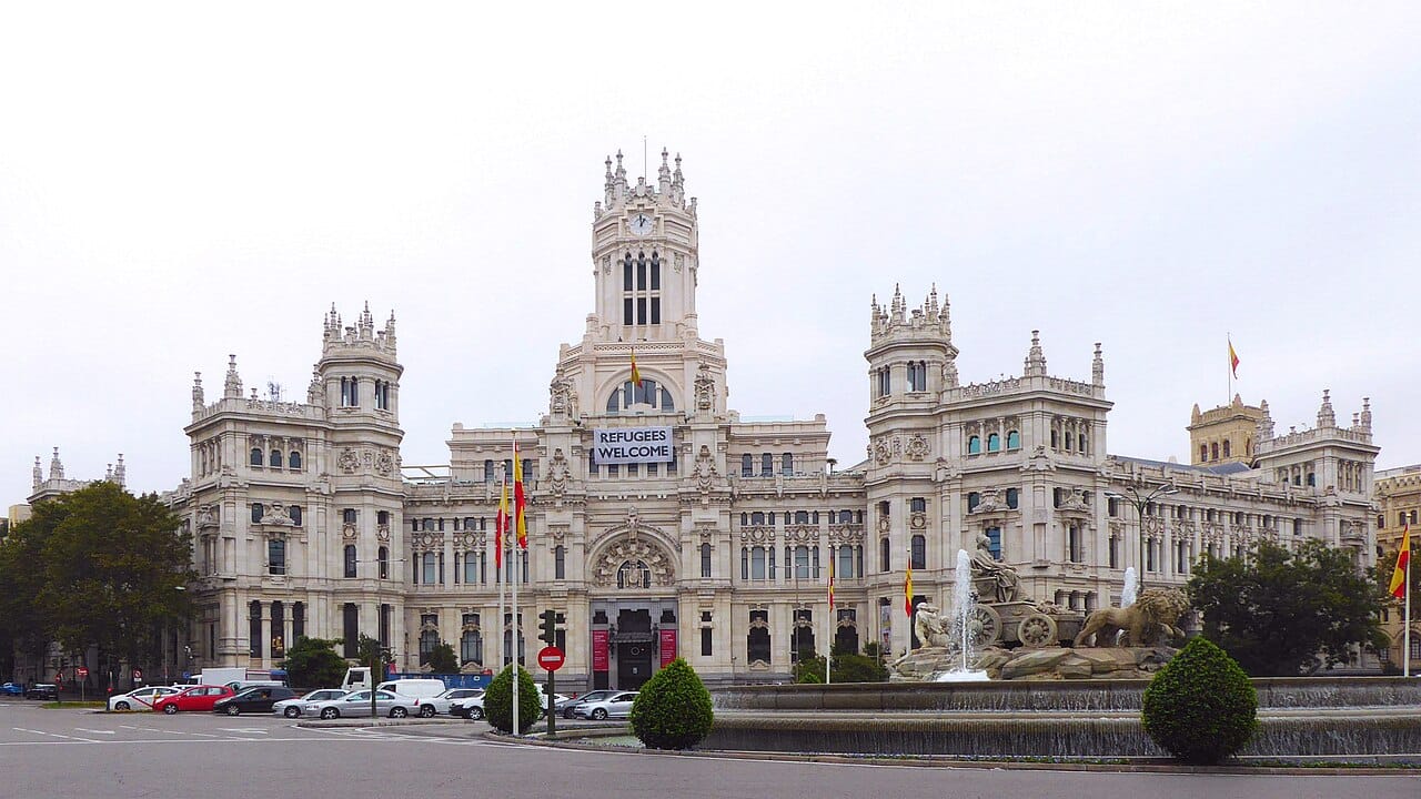The Cibeles fountain and palace in Madrid