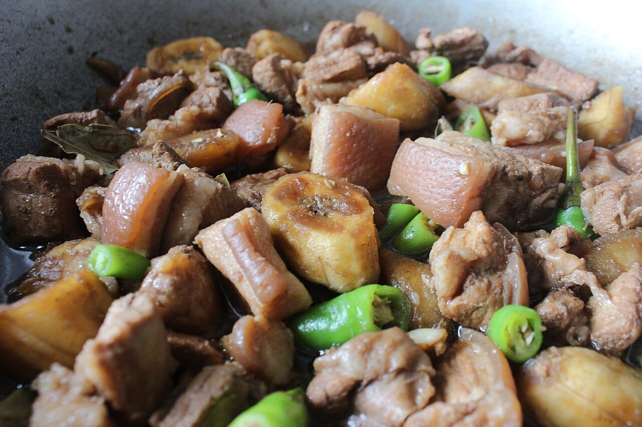 Filipino food — sisig and adobo, Manila