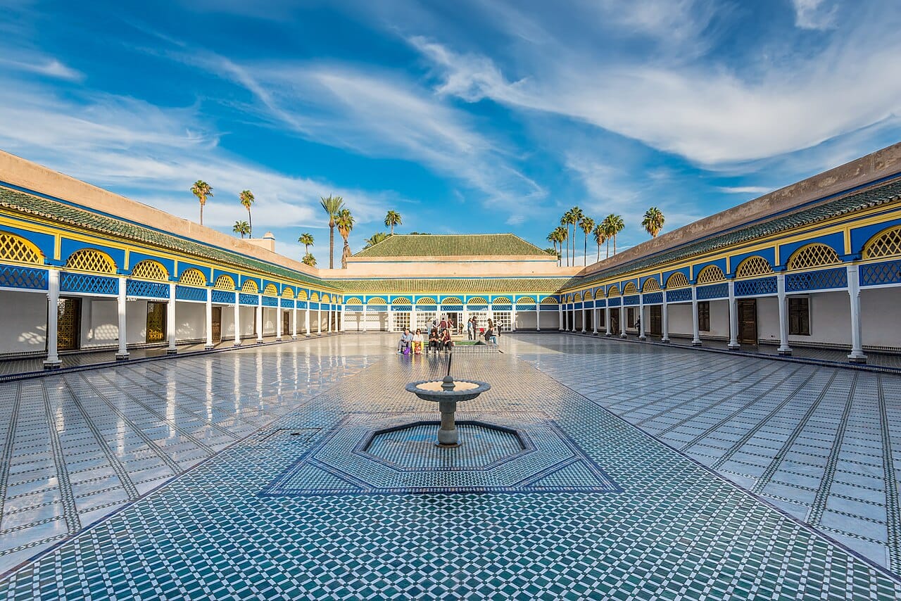A tiled courtyard of the Bahia Palace, Marrakech