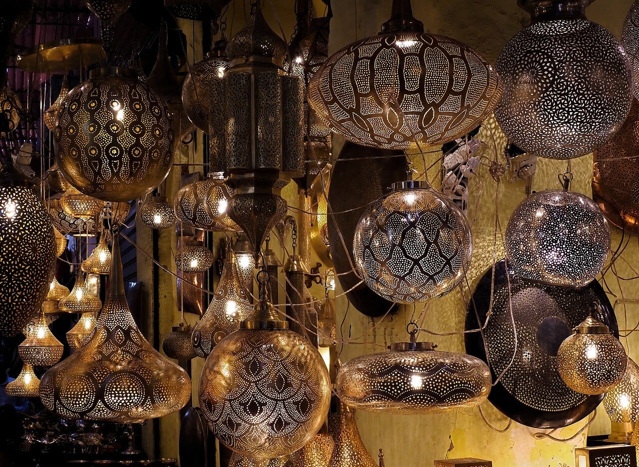 A lantern stall in the souks of Marrakech