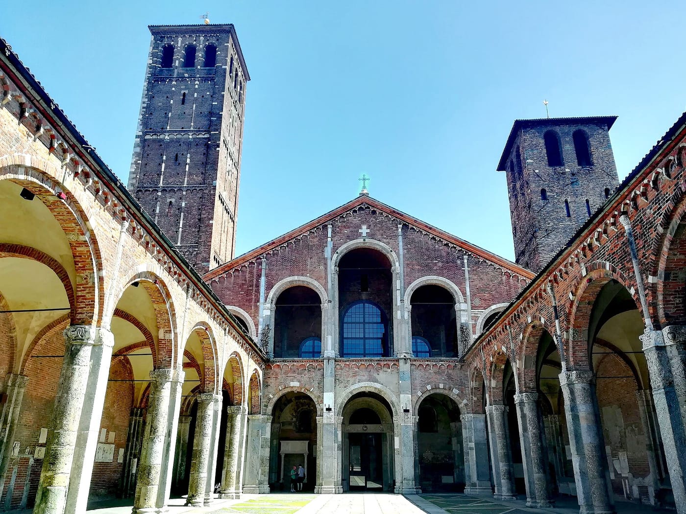 The Romanesque atrium of the Basilica di Sant'Ambrogio in Milan