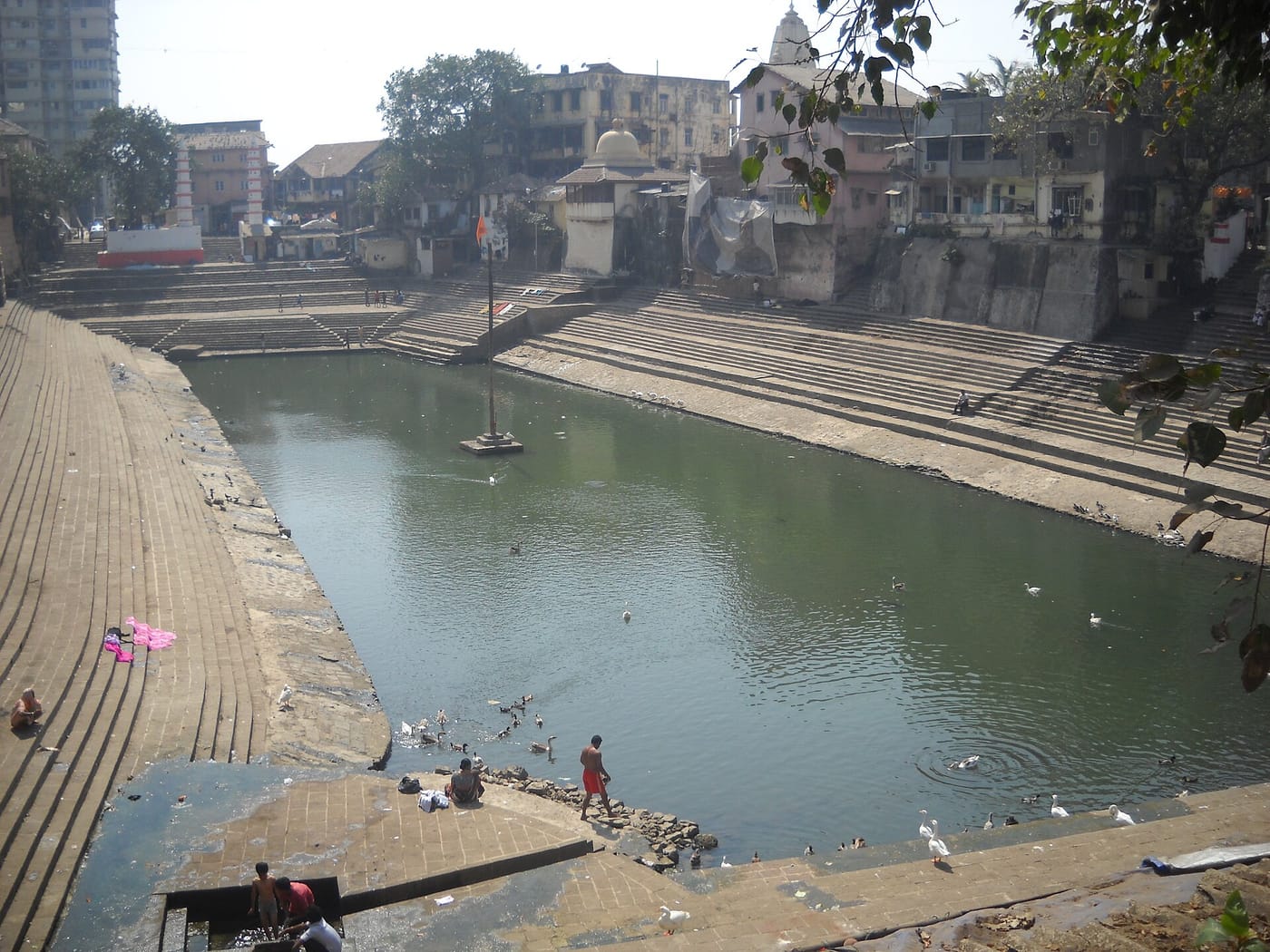 The ancient stepped temple tank of Banganga in Mumbai