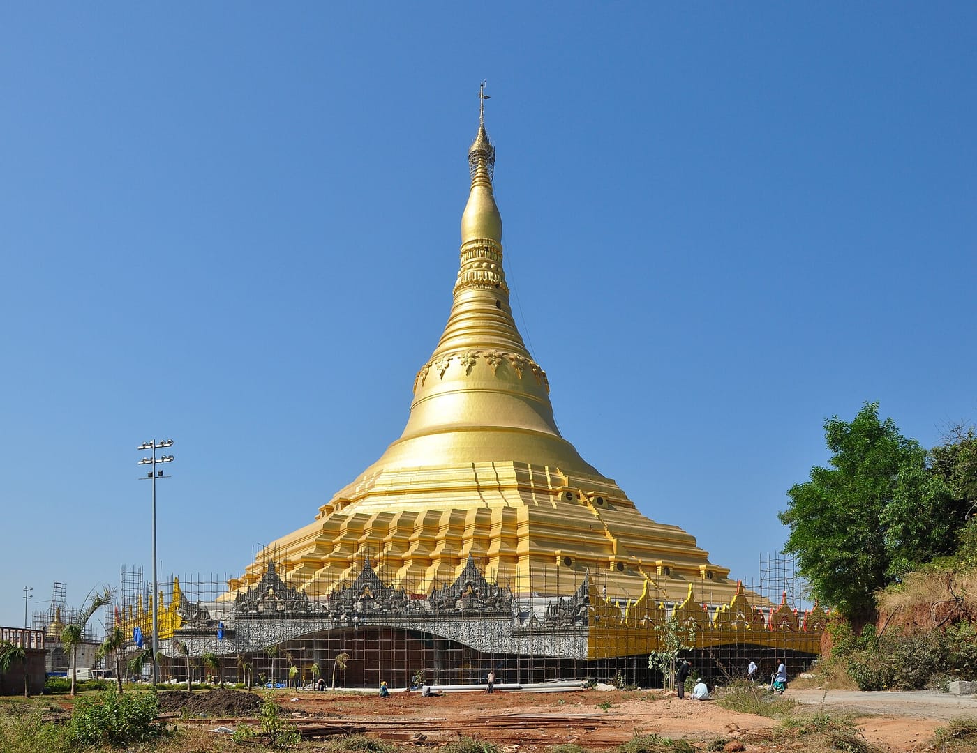 The golden dome of the Global Vipassana Pagoda near Mumbai