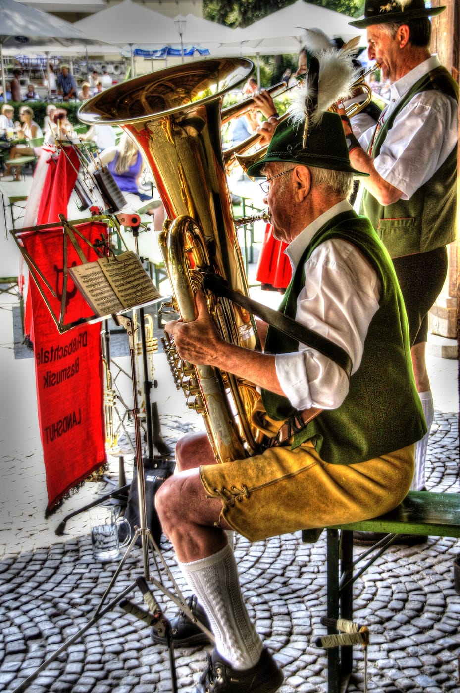 A beer garden under chestnut trees, Munich
