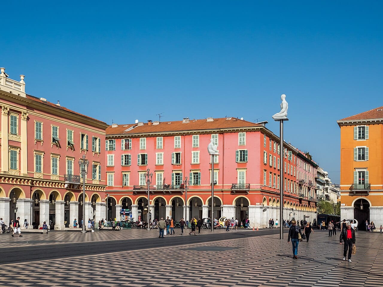 The red buildings of Place Masséna, Nice