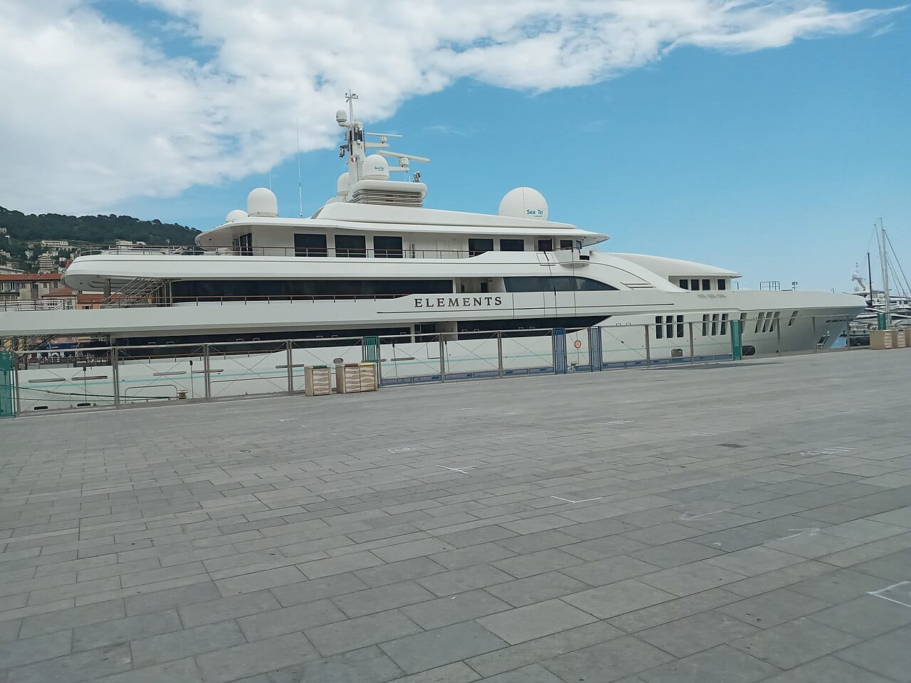 Yachts and painted houses at the port of Nice