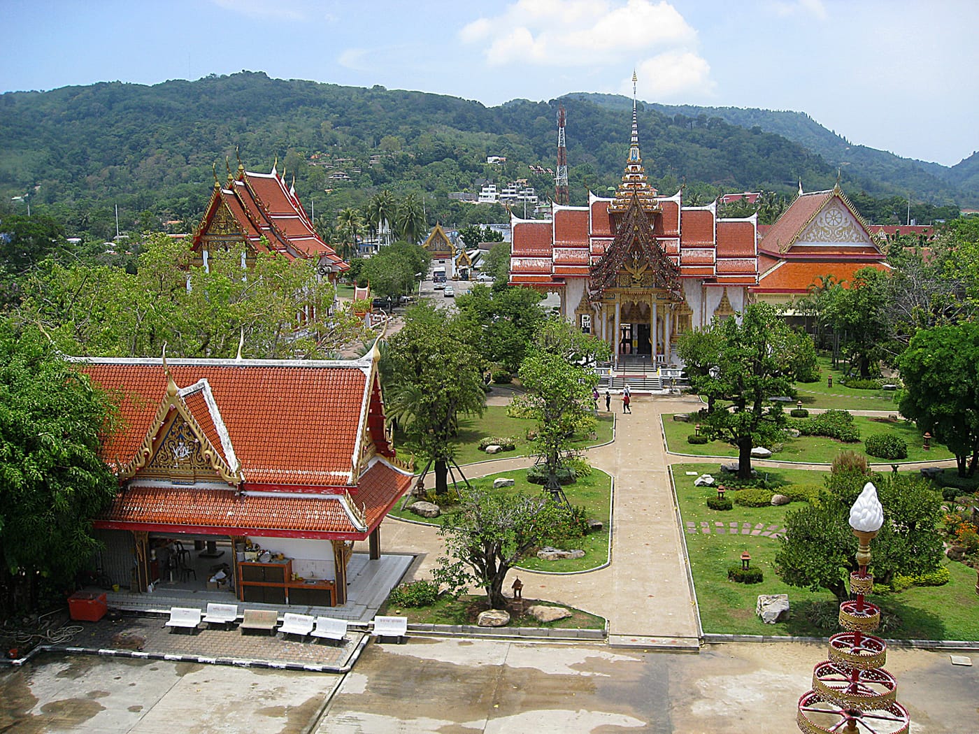 The gilded temple buildings of Wat Chalong in Phuket