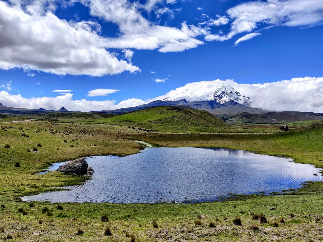 Thermal pools and páramo landscape at Papallacta in the Andes near Quito