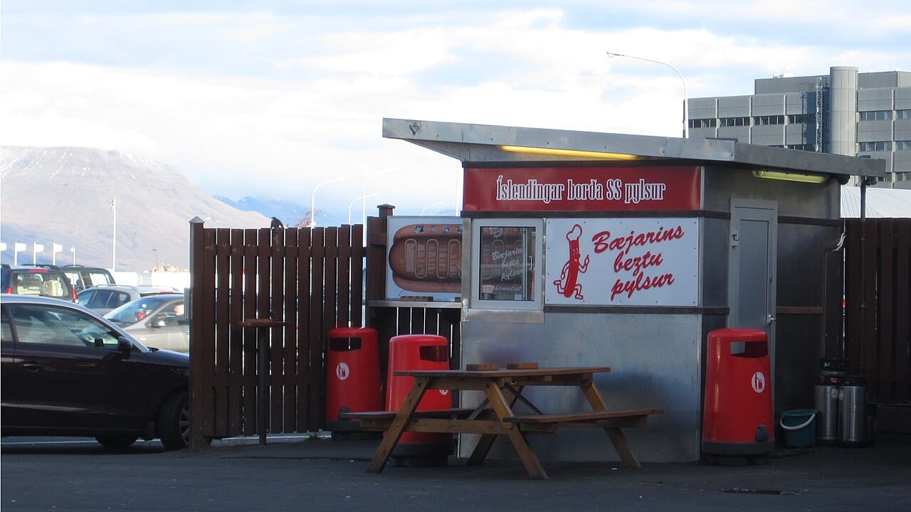 An Icelandic hot dog, Reykjavík