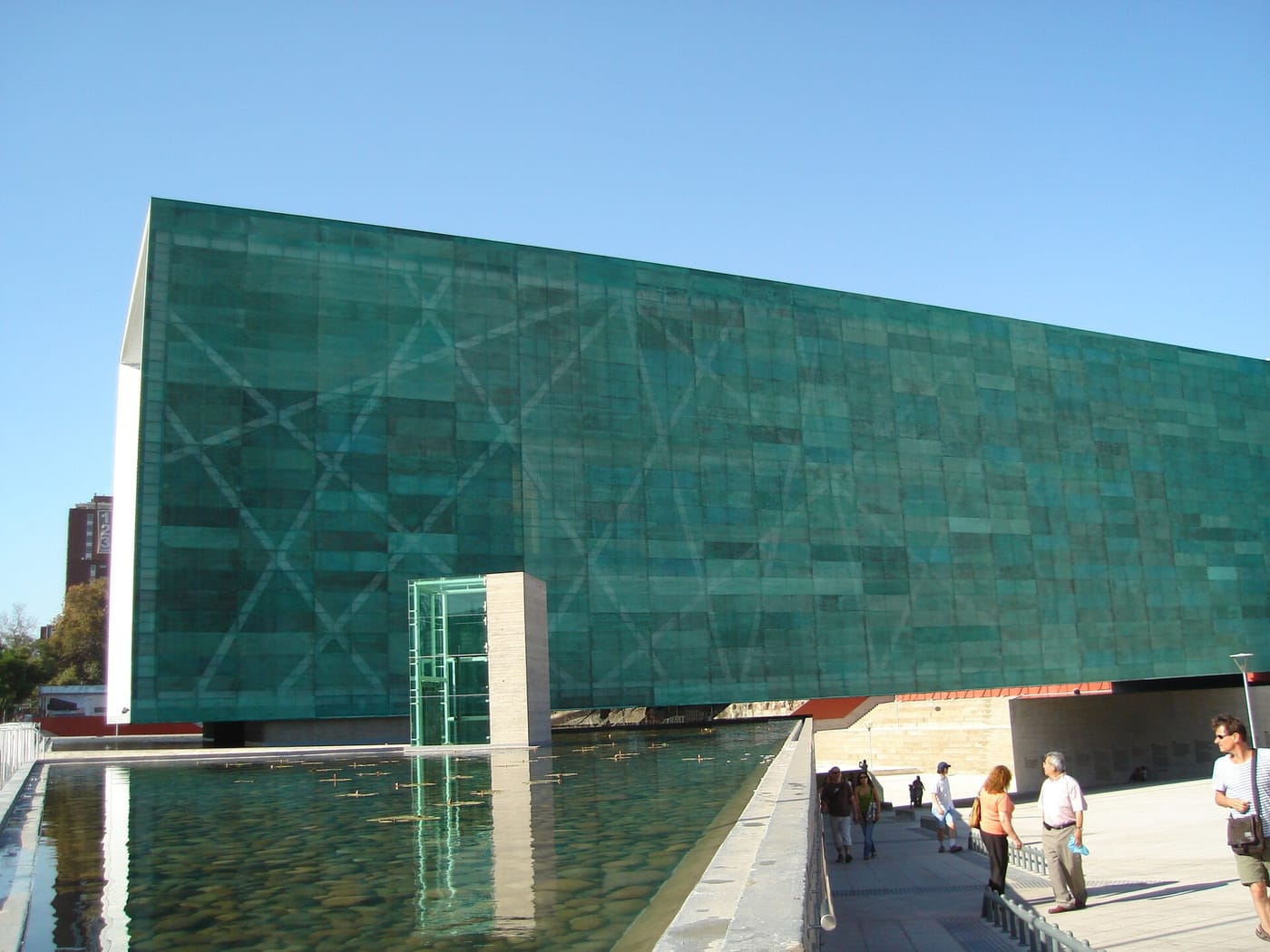 The green glass building of the Museo de la Memoria in Santiago