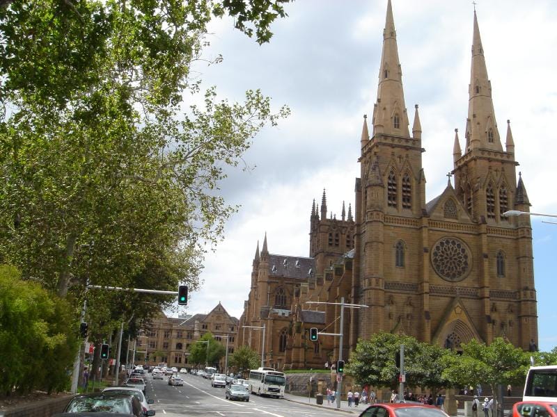 The Gothic sandstone St Mary's Cathedral in Sydney